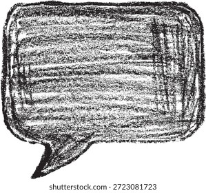 Ilustração de bolha de fala de textura de carvão desenhada à mão. Vintage esboço retangular caixa de diálogo design elemento para projetos criativos.
