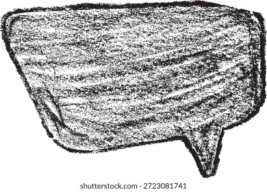 Bolha de fala de textura de carvão desenhada à mão. Vintage esboço retangular irregular caixa de diálogo design elemento para projetos criativos.
