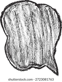 Burbuja de discurso de textura de carbón dibujado a mano. Ilustración de cuadro de diálogo incompleto de Antiguas para proyectos creativos.
