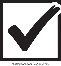 Hand-drawn Check Mark Icon Simple, Bold, and Versatile Graphic