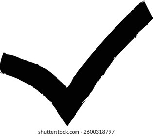 Hand-Drawn Checkmark brush stroke Symbol vector Isolated on White