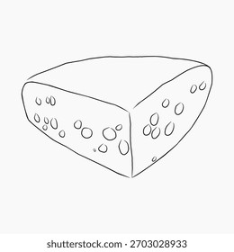 handgezeichneter Käse, Vektorgrafik