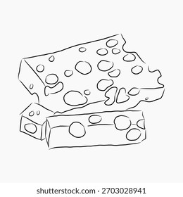 Ilustración de Arte vectorial de queso dibujado a mano