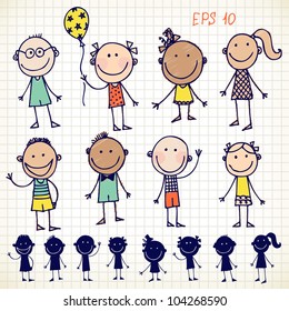 Hand-drawn children set