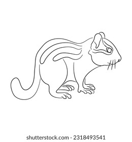 Hand-drawn Chipmunk. Sketch vector illustration. 