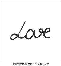 Hand-drawn Christian inscription and word "Love" isolated on white background. Calligraphic inscription. Religion and Christianity. God is love. Christian words and phrases. Vector illustration