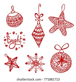 Handdrawn Christmas  decoration. 