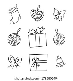 ornamental box outline images stock photos vectors shutterstock https www shutterstock com image vector handdrawn christmas doodle outline element set 1795805494