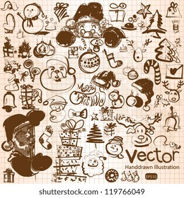 Hand-drawn christmas doodles