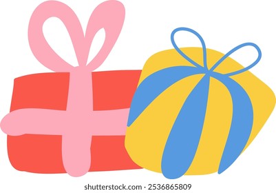 Handdrawn Christmas Gifts Vector Illustration
