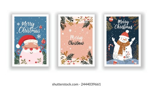 Hand-Drawn Christmas Greetings: Cute Flyers and Postcards with Minimalist Christmas Background