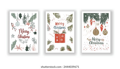 Hand-Drawn Christmas Greetings: Cute Flyers and Postcards with Minimalist Christmas Background