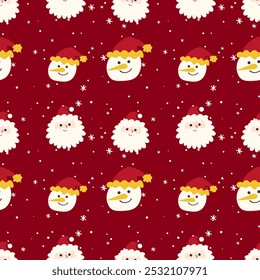HandDrawn Christmas Holiday pattern seamless.Gingerbread cookie illustration