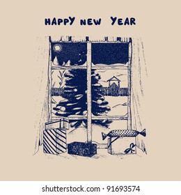Hand-drawn Christmas illustration