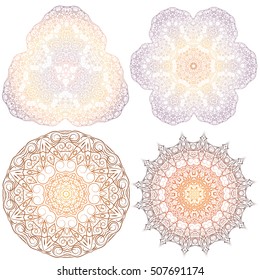 Hand-drawn christmas lace frame, mandala. Retro pattern can be used for wallpaper, pattern fills, web page background,surface textures - stock vector.