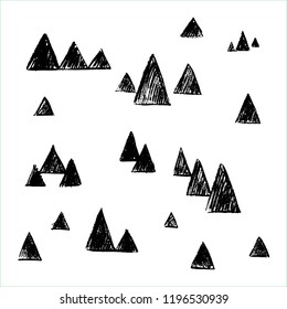 Handdrawn Christmas Tree Pattern. Great for greeting cards, wraps and posters.