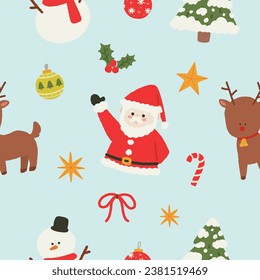 Hand-drawn Christmas Vector Illustration Seamless Pattern