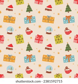 Hand-drawn Christmas Vector Illustration Seamless Pattern