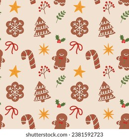 Hand-drawn Christmas Vector Illustration Seamless Pattern