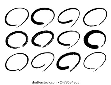 Hand-drawn circle brush material (black)