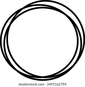 Hand-drawn Circular Sketch Set.Round Circular Scribble Doodle Collection