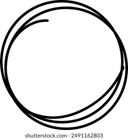 Conjunto de bocetos circulares dibujados a mano. Colección de garabato circular redonda
