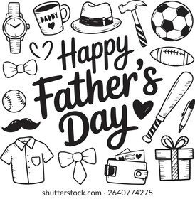Hand-Drawn Classic Happy Father's Day Greeting