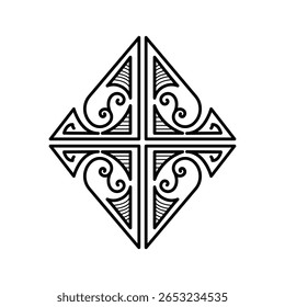Handdrawn classic round rhombus ornament vector design