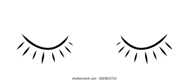 Handdrawn Close Eyes Vector Illustration Stock Vector (royalty Free 