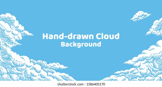 Hand-drawn Cloud Background with Cartoon Style