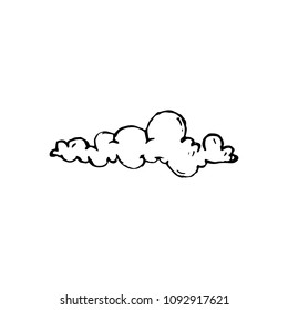 Handdrawn cloud doodle icon. Hand drawn black sketch. Sign symbol. Decoration element. White background. Isolated. Flat design. Vector illustration.