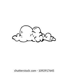 Handdrawn cloud doodle icon. Hand drawn black sketch. Sign symbol. Decoration element. White background. Isolated. Flat design. Vector illustration.