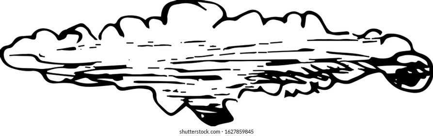 Handdrawn cloud doodle icon. Hand drawn black sketch. Sign symbol. Decoration element. White background. Isolated. Flat design. Vector illustration.