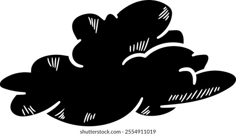 Hand-drawn cloud silhouette, Illustration vector