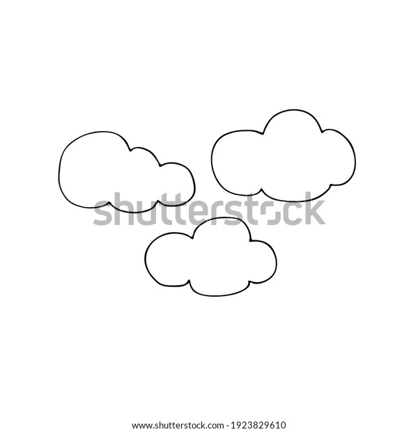 Hand-drawn\
clouds. Doodle image for various\
designs.