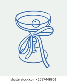 Hand-drawn cocktail Illustration. Line art, ink, minimalist style. Vector illustration. Party collection.