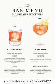 Hand-drawn Cocktail Menu for Party Events