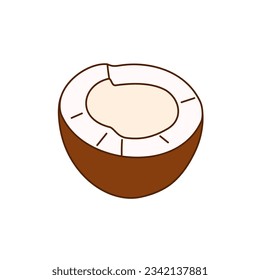 Hand-drawn cocos on a transparent background. Isolated vector illustration