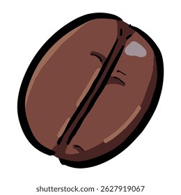 A hand-drawn coffee bean vector illustration with a warm, natural touch. Great for café menus, food ads, and cozy packaging designs.