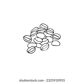Hand-drawn coffee beans vector isolated illustration