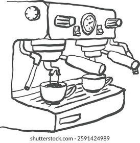 Hand-drawn coffee illustrations, hand sketched design