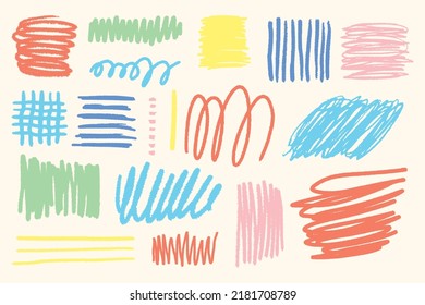 Handdrawn collection. Minimalist abstract nature art shapes collection. Colorful doodle bundle for fashion design, summer season, or natural concept. Modern hand-drawn 