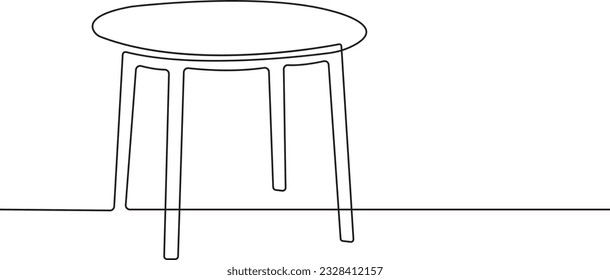 Hand-drawn collection of various round coffee tables. Linear drawing. Isolated vector objects on white background. Clipart.