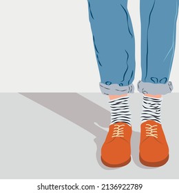 Hand-drawn color vector image of legs. Fashion, beauty, style.