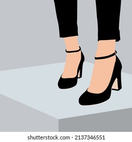 Hand-drawn color vector image of legs.  Fashion, beauty, style, vintage, sketch.