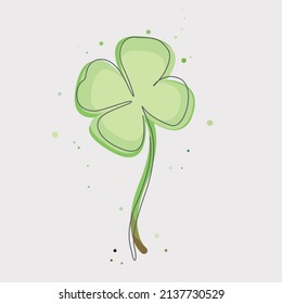 Hand-drawn color vector stylish clover. Fashion, beauty, style, modern, vintage, sketch, tattoo, line. - Powered by Shutterstock - Get 15% off with code: PIKWIZARD15