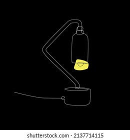 Hand-drawn color vector stylish lamp. Fashion, beauty, style, modern, vintage, sketch, tattoo, line.