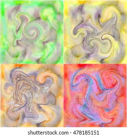hand-drawn colored backgrounds with stains