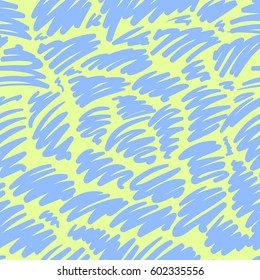 Hand-drawn colored lines, strokes. Abstract seamless vector pattern.