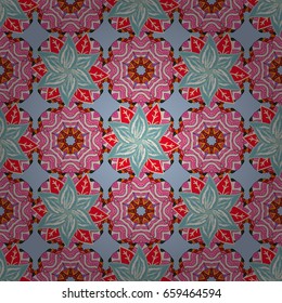 Hand-drawn colored mandala on a background. Vector abstract pattern.